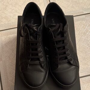 Men’s Valentino black leather sneakers size 10